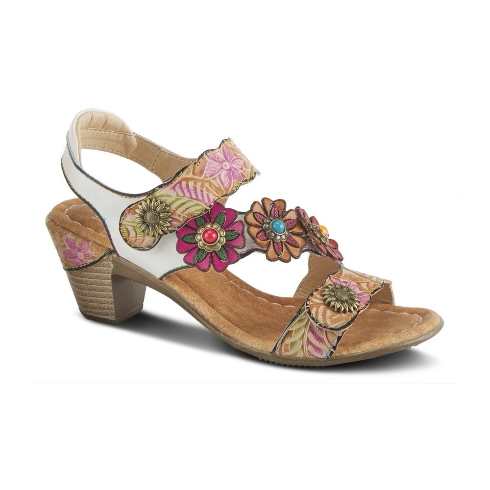 LARTISTE AROMAS Sandals White Multi New Without Box Shipped In‎ Box